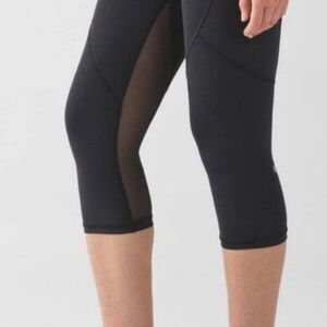 Lululemon Athletica Black Leggings with Mesh Detail